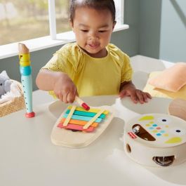 Fisher-Price HXT90 Kit de Instrumentos Musicales de Madera para Niños +2 años. Incluye Xilófono, Maraca, Pandereta, Flauta y Castañuela. FSC.