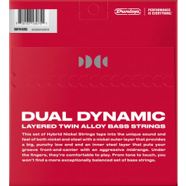 Dunlop Juego Bajo Eléctrico Dual Dynamic Hybrid Nickel 45-105