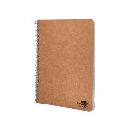 Cuaderno Espiral Liderpapel Cuarto Ecouse Tapa Cartulina Kraft 80H Papel Reciclado 80 grcuadro 4 mm 5 unidades