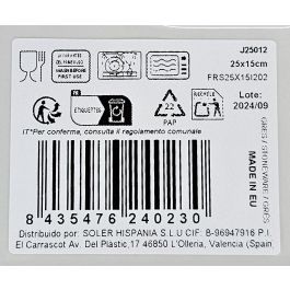 La Mediterranea Fuente Rectangular Rosetta Elite Brillo 25 x 15 cm