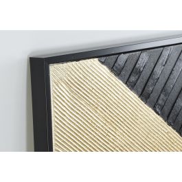 DKD Home Decor Cuadro Moderno Geométrico Dorado Negro Lienzo PS 93 x 123 x 3.5 cm (2 Unidades)