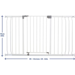 Dreambaby Barrera de Seguridad Liberty 1 Barrera + 2 Extensiones 126-132.5 cm Blanco