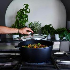 Baumalu 384942 Olla de cocción lenta alta de cerámica con tapa 36 cm para cocina BAU3216383849434