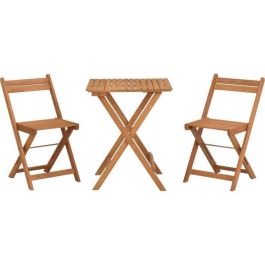 Set de madera de acacia FSC: compuesto por una mesa cuadrada y 2 sillas plegables Set de madera de acacia FSC: compuesto por una mesa cuadrada y 2 sillas plegables