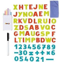 Smoby SMO1695883111900 Pizarra de Madera con Doble Cara: Tiza y Magnética Blanca, Plegable, Incluye 80 Accesorios