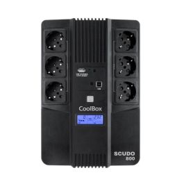 Coolbox SAI Scudo3 800 VA / 480W Línea Interactiva con AVR y 6 Salidas Schuko con Pantalla LCD