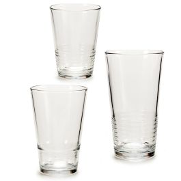 Vivalto Set 18 Vasos Líneas Vidrio Transparente 17x25x40 cm (Set de 3)