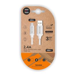 Tech One Tech Cable USB-A a USB-C 1m Blanco Nylon Carga Rápida Datos Resistente Duradero Precio: 4.49999968. SKU: B16FM7LWXP