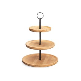 Frutero de Bambú 3 Pisos con Soporte de Metal Kinvara - 25x37x25 cm (6 Unidades) Frutero de Bambú 3 Pisos con Soporte de Metal Kinvara - 25x37x25 cm (6 Unidades)