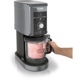 Ninja NC501EU Creami Deluxe Máquina de Helados y Batidos 2.1L con 3 Recipientes, Preparación de Sorbete, Negro/Plata