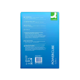 Q-connect Regleta Múltiple 16 en 1 con 12 Tomas de Corriente, 3 USB y 1 USB-C, Cable 2m, 120x120x210mm