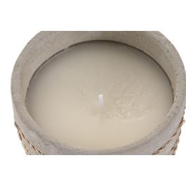 DKD Home Decor Vela Aromática Vainilla Gris Cemento y Cuerda Pack 6 Unidades 12 x 10 x 12 cm