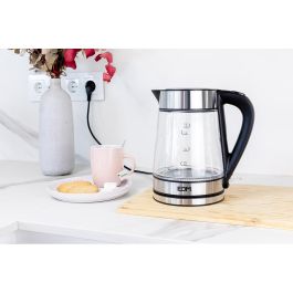 Edm Hervidor de Agua Eléctrico de Cristal y Acero Inoxidable, 1.7 L, 1850 - 2200 W