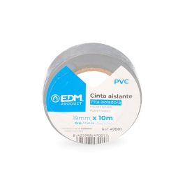 Edm Cinta Aislante Supra Gris 19 mm x 10 m PVC Resistente Electricidad Alta Calidad