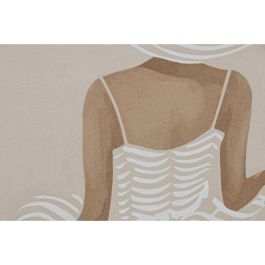 DKD Home Decor Cuadro Scandi Beige Blanco Chica Vestido Lienzo/PS (2 Unidades) 82.5 x 82.5 x 3.5 cm
