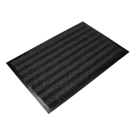 Q-connect Alfombra de Suelo Premium para Interiores Antideslizante Fibra Polipropileno y Fieltro Gris 60x40 cm