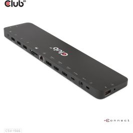 Club3D CSV-1566 4K USB-C Charging Dock con 6xUSB3, DisplayPort, 2xHDMI, LAN, Lector de Tarjetas SD/MicroSD y Carga de 120W