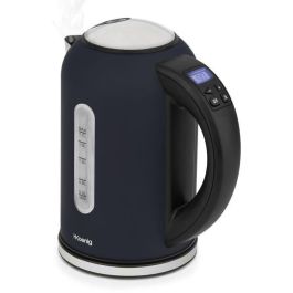Hkoenig Boe56 Hervidor Programable con Temperatura Regulable, Pantalla LCD, 1,7L, 2200W, Azul Noche Mate y Acero Inoxidable