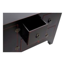 Mueble de TV DKD Home Decor Negro Multicolor Madera Abeto Madera MDF 130 x 24 x 51 cm Mueble de TV DKD Home Decor Negro Multicolor Madera Abeto Madera MDF 130 x 24 x 51 cm