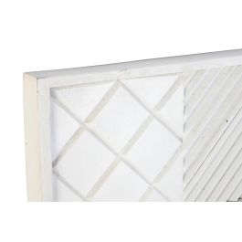 DKD Home Decor Espejo Moderno Blanco de Madera de Mango Diseño Rombo 154x94x4 cm