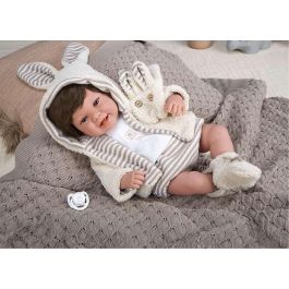 Muñecas Arias Muñeca Elegance 45 cm Zoe Beige con Bufanda y Pelo (Muñeco de Peso)