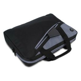Monray GINGERBLACK14 Maletín Elegante y Funcional Ginger para Portátiles hasta 14" Negro, Nylon Resistente, con Cinta para Trolley y 2 Compartimentos