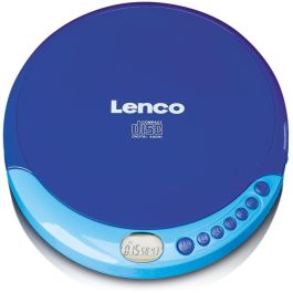 Lenco CD-011 Reproductor de CD Portátil con Altavoces LCD Auriculares Incluidos Azul Compatible CD-R CD-RW
