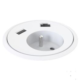Kondator Type E, RJ45 CAT6, USB Charger 5V, 2100 mA, White Precio: 84.59000011. SKU: B1H97V87RV