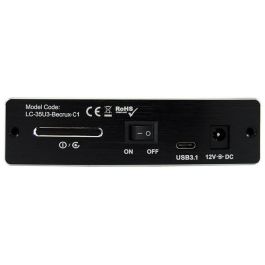 LC-Power LC-35U3-BECRUX-C1 Caja Disco Duro Externo 3.5" SATA III USB 3.2 Gen 2 Tipo C Negro Aluminio UASP