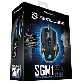 Sharkoon Skiller SGM1 Ratón Gaming Óptico Ergonómico USB 10800 DPI 12 Botones Programables para PC Negro