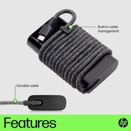 HP Cargador para portátil USB-C de 65W, compatible con la mayoría de dispositivos USB-C