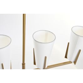 DKD Home Decor Lámpara Techo Moderno Dorado Blanco Metal Cristal 67 x 14 x 22 cm