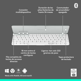 Teclado Logitech 920-012974 Blanco Gris QWERTY