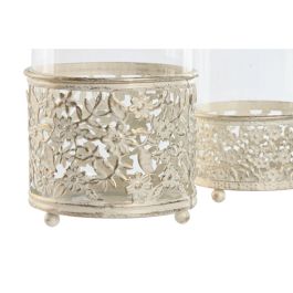 Portavela Shabby DKD Home Decor Crema 11 x 13 x 11 cm Set de 2 Portavela Shabby DKD Home Decor Crema 11 x 13 x 11 cm Set de 2