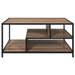 Home Deco Factory Mesa De Centro Edison Colección Industriel, Hierro y Madera, Negro, 90x55x42 cm Home Deco Factory Mesa De Centro Edison Colección Industriel, Hierro y Madera, Negro, 90x55x42 cm