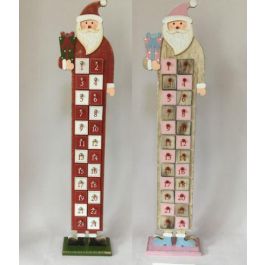 DKD Home Decor Calendario de Adviento Navidad Tradicional en Madera Papá Noel Rojo y Blanco, 64x14x7 cm, Pack de 2 unidades Precio: 31.52292. SKU: B13DAQSMGS