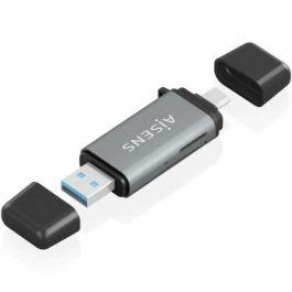 AISENS ASCR-2AC11-GR Lector de Tarjetas USB 3.2 Gen 1 (3.1 Gen 1) Type-A/Type-C para SD/Micro SD/MMC Gris