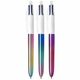 Bic 511030 Bolígrafos Retráctiles 4 Colores, Tinta Azul Rojo Verde Negro, Punta Media 1.0 mm, Cuerpo Degradado - Pack 3 Bic 511030 Bolígrafos Retráctiles 4 Colores, Tinta Azul Rojo Verde Negro, Punta Media 1.0 mm, Cuerpo Degradado - Pack 3