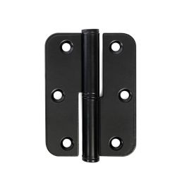 Pernio Inoxidable Canto Redondo 90-65-2,5 Derecha Negro Herrajes Alk