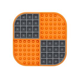 Lickimat Slomo Alfombra de Lamido para Perros Naranja con Doble Superficie para Reducir Ansiedad y Promover Comportamiento Tranquilo