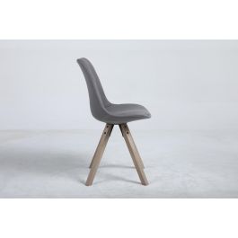DKD Home Decor Silla Scandi Roble Poliéster Gris Oscuro 84x48x44 cm