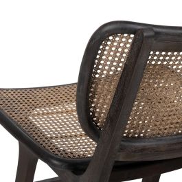 Sillón Negro Ratán/Madera Salón 84 X 58 X 74 cm