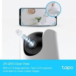 TP-Link Tapo C225 Cámara Seguridad Wi-Fi Pan/Tilt 2K QHD Detección IA, Visión Nocturna, Audio Bidireccional, MicroSD 512GB