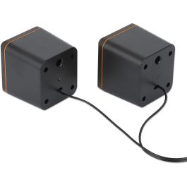 MANHATTAN Lautsprecher fr PC und Laptop 2600 Series zwei verbundene Lautsprecher 1.4 m USB-Kabel USB-C/USB-A-Adapter schwarz/orange