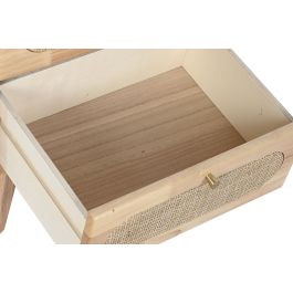 DKD Home Decor Mesita De Noche Scandi Natural 30 x 48 x 40 cm 2 Cajones