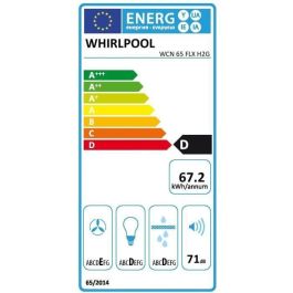 Whirlpool WCN65FLXH2G Campana Extractora Empotrada con Visera Acero Inoxidable Clase D 13,2 x 56,4 x 59,5 cm