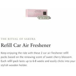 Rituals THE RITUAL OF SAKURA Life is a Journey Recambio Perfume Coche 2x3g - Fragancia Flor de Cerezo y Leche de Arroz
