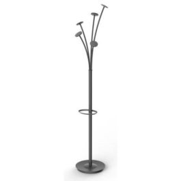 Perchero Pie Alba 5 Colgadores 187X36 Con Paragüero Color Negro