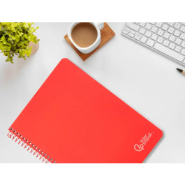 Liderpapel Cuaderno Espiral A4 Witty Tapa Dura 80 Hojas 90gr Pauta 3,5mm con Margen Color Rojo