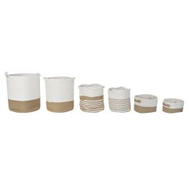 Juego de Cestas DKD Home Decor Blanco Algodón Jute (45 x 45 x 54 cm) (6 Piezas) Juego de Cestas DKD Home Decor Blanco Algodón Jute (45 x 45 x 54 cm) (6 Piezas)
